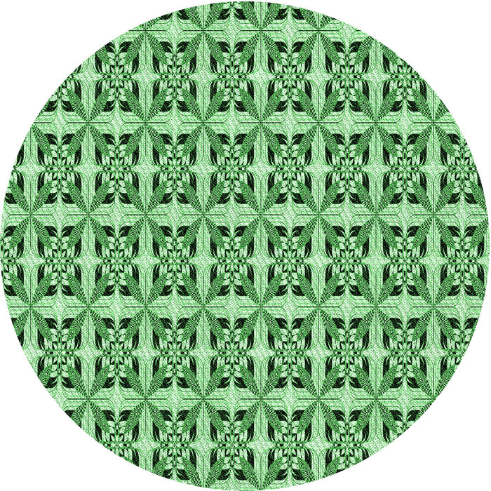 Square Patterned Forest Green Rug, pat3318grn