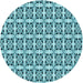 Square Patterned Teal Green Rug, pat3318lblu