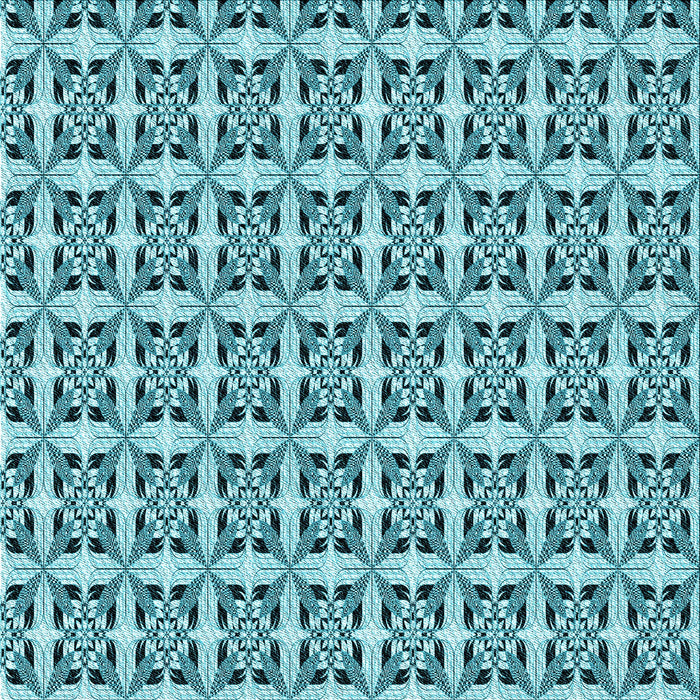 Round Patterned Teal Green Rug, pat3318lblu