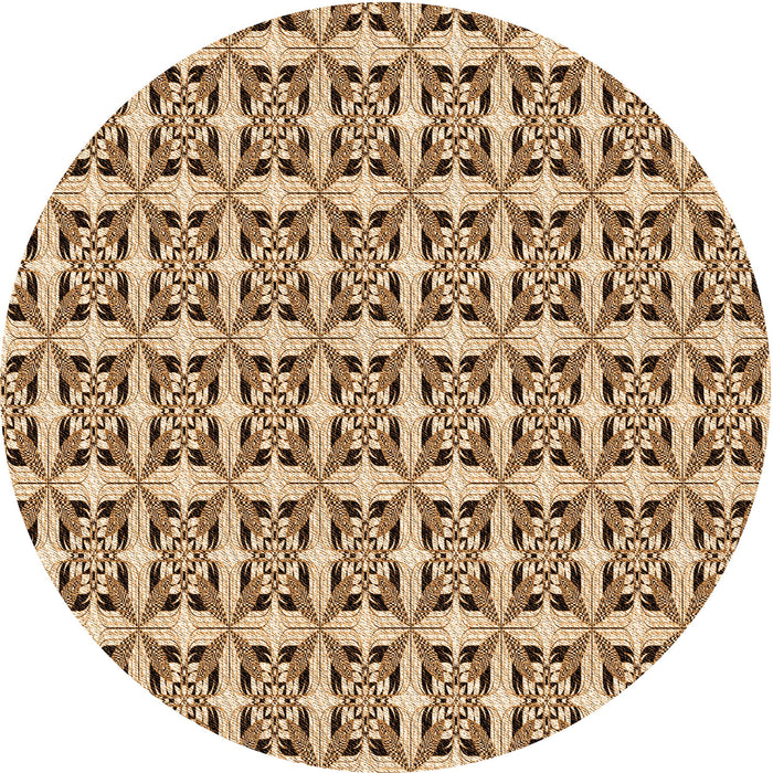 Square Machine Washable Transitional Saddle Brown Rug in a Living Room, wshpat3318org