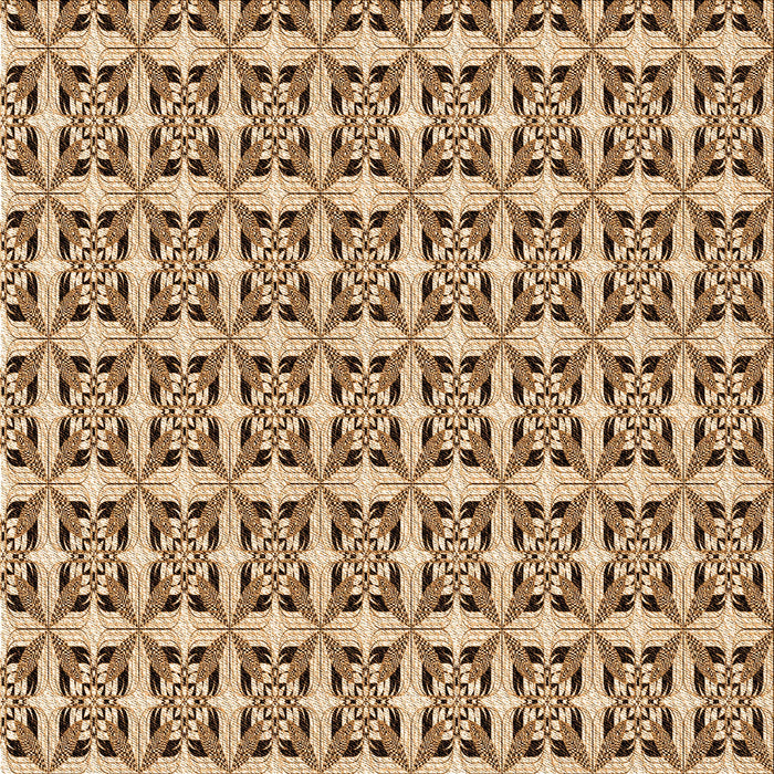 Round Patterned Saddle Brown Rug, pat3318org