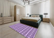 Patterned Blossom Pink Rug in a Bedroom, pat3318pur