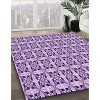 Patterned Blossom Pink Rug, pat3318pur