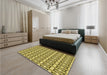 Patterned Dark Bronze Brown Rug in a Bedroom, pat3318yw