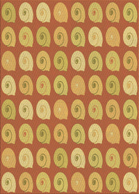 Machine Washable Transitional Orange Red Orange Rug, wshpat3319brn