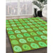 Patterned Emerald Green Rug in Family Room, pat3319grn
