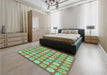 Patterned Green Rug in a Bedroom, pat3319lblu