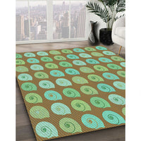 Patterned Green Rug, pat3319lblu