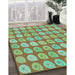 Patterned Green Rug in Family Room, pat3319lblu