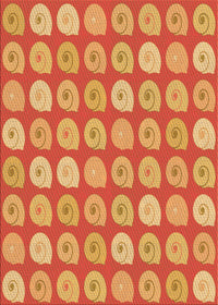 Machine Washable Transitional Orange Rug, wshpat3319org