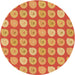 Square Patterned Orange Rug, pat3319org