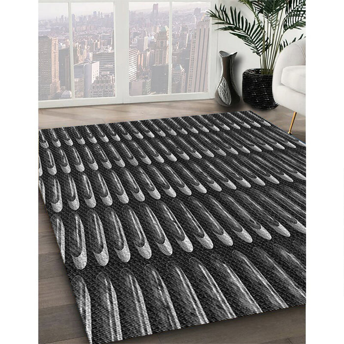 Machine Washable Transitional Midnight Gray Rug in a Family Room, wshpat332gry