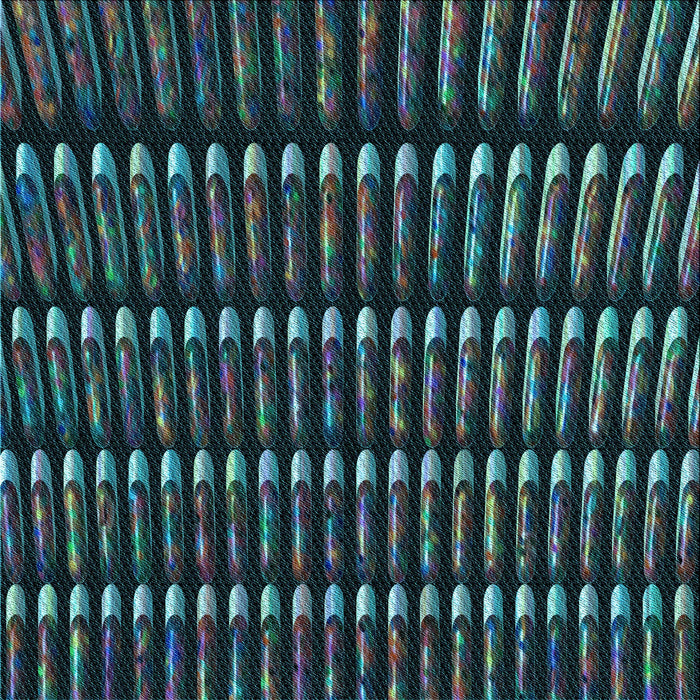 Round Patterned Deep-Sea Green Rug, pat332lblu