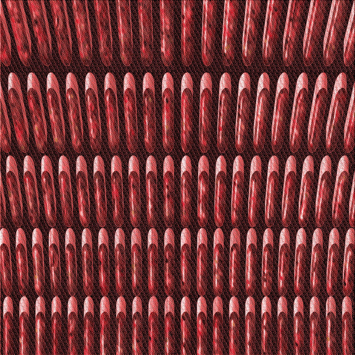 Round Patterned Red Rug, pat332rd