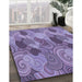 Patterned Purple Mimosa Purple Rug in Family Room, pat3320blu