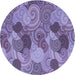 Square Machine Washable Transitional Purple Mimosa Purple Rug in a Living Room, wshpat3320blu