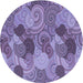 Square Patterned Purple Mimosa Purple Rug, pat3320blu