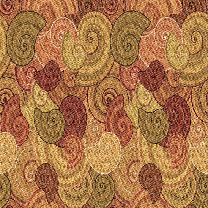 Round Patterned Mahogany Brown Rug, pat3320brn