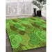 Machine Washable Transitional Green Rug in a Family Room, wshpat3320grn