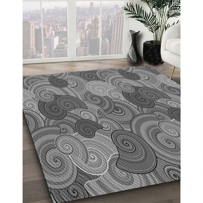 Patterned Gray Rug in Family Room, pat3320gry