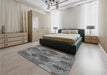 Patterned Gray Rug in a Bedroom, pat3320gry