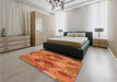Patterned Orange Rug in a Bedroom, pat3320org