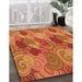 Patterned Orange Rug in Family Room, pat3320org