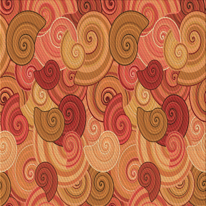 Round Patterned Orange Rug, pat3320org