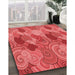 Patterned Red Rug in Family Room, pat3320rd