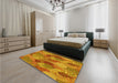 Patterned Mahogany Brown Rug in a Bedroom, pat3320yw