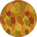 Square Patterned Mahogany Brown Rug, pat3320yw