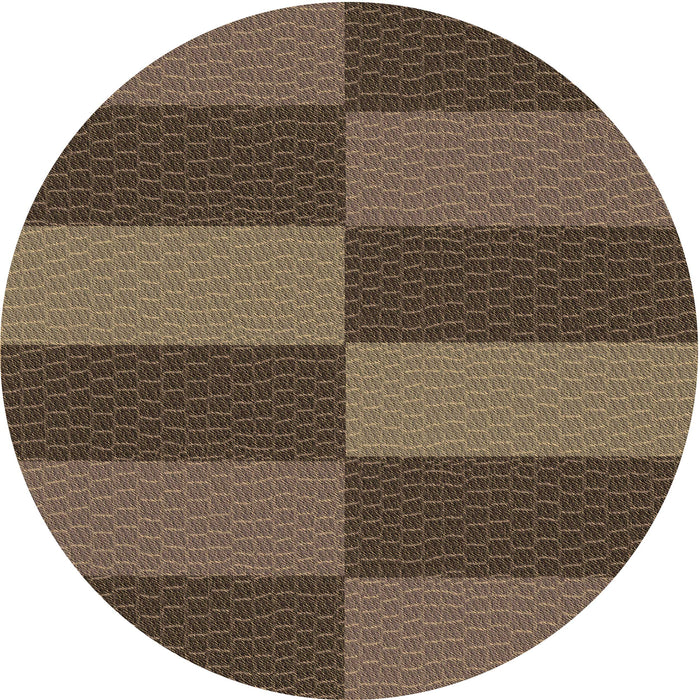 Square Patterned Dark Gold Brown Rug, pat3321brn