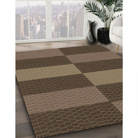 Patterned Dark Gold Brown Rug, pat3321brn