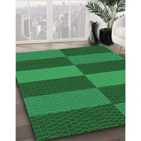 Patterned Deep Emerald Green Rug, pat3321grn