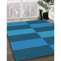 Patterned Blueberry Blue Rug, pat3321lblu