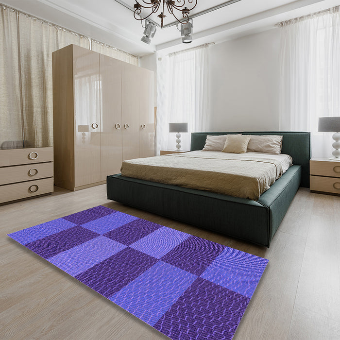 Patterned Amethyst Purple Rug in a Bedroom, pat3321pur