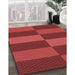 Patterned Red Rug in Family Room, pat3321rd