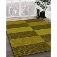 Patterned Dark Golden Brown Rug, pat3321yw