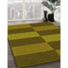 Patterned Dark Golden Brown Rug in Family Room, pat3321yw