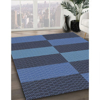 Patterned Blue Novelty Rug, pat3321