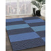 Patterned Blue Novelty Rug in Family Room, pat3321