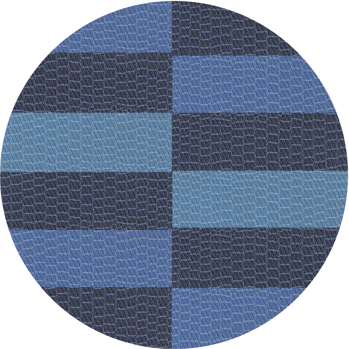 Sideview of Patterned Blue Novelty Rug, pat3321