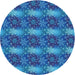 Square Patterned Blueberry Blue Rug, pat3323lblu