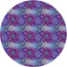 Sideview of Patterned Bright Purple Modern Rug, pat3323