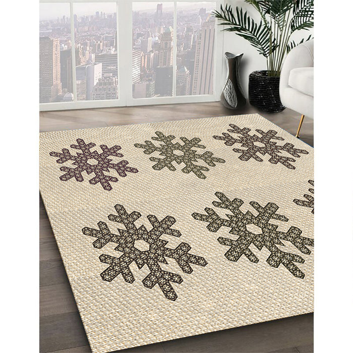 Patterned Wheat Beige Rug in Family Room, pat3324brn