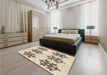 Patterned Wheat Beige Rug in a Bedroom, pat3324brn