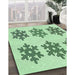 Machine Washable Transitional Mint Green Rug in a Family Room, wshpat3324grn