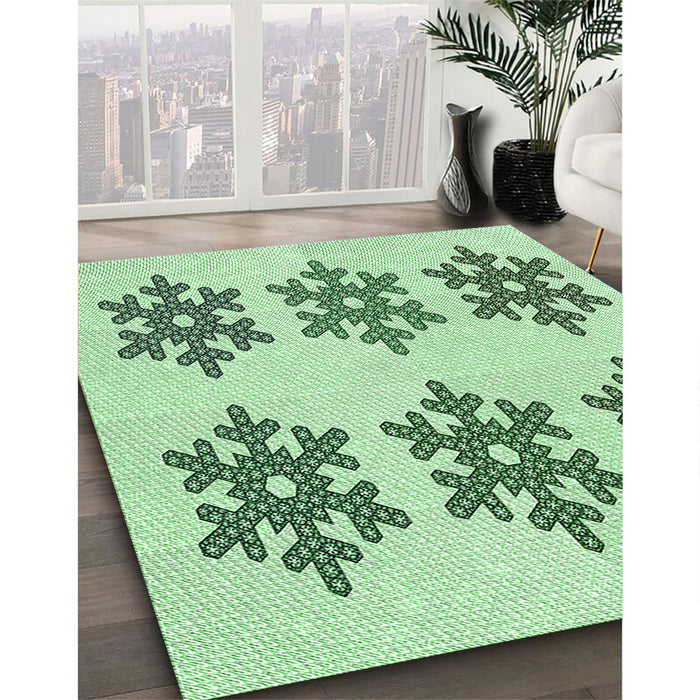 Patterned Mint Green Rug in Family Room, pat3324grn