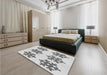 Patterned Gray Rug in a Bedroom, pat3324gry