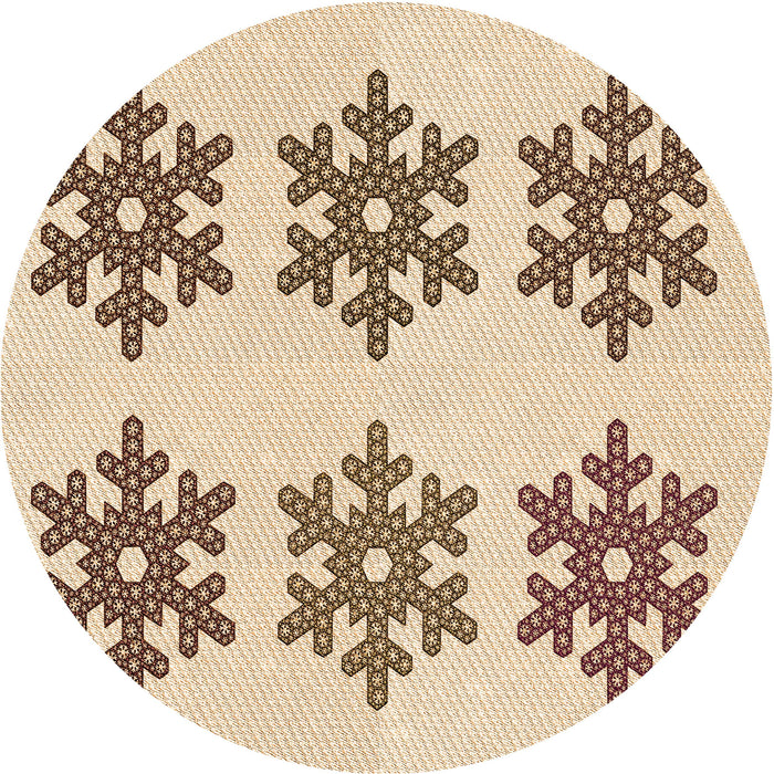 Square Patterned Copper Brown Rug, pat3324org